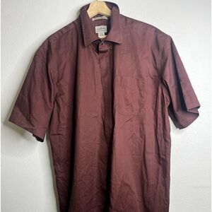 L.L. Bean short sleeve button down shirt men’s size XL tall brown